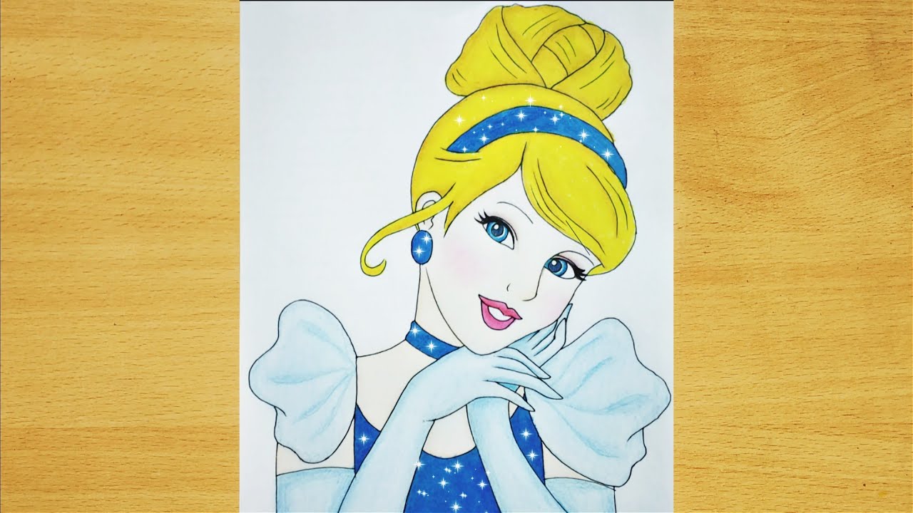 How to draw Disney Princess Cinderella - step by step easy drawing ...