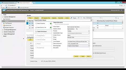 Operating the Cloud Control Center: Creating a New Customer Tenant
