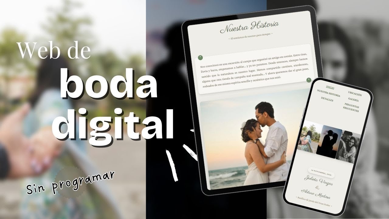 Invitación de Boda Digital Interactiva 🌸 | Conoce la Plantilla Web Bliss