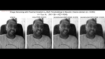 Image Denoising | Soft Thresholding |  L1 Proximal Map | Wavelet / Cosine Basis | Sparse | python