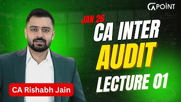 CA Inter Audit Lecture 1 For Jan 2026 & May 2026 Exam CA Rishabh Jain