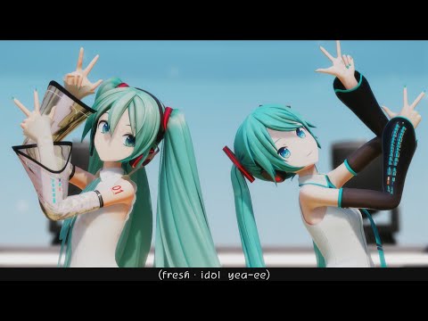 [MMD夏祭り2023] アイドル新鋭隊 [YYB式 初音ミク_NT & REM式 プロセカ風 初音ミクVS]