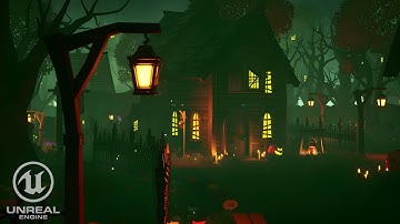 Stylized Graveyard Environment in Unreal engine 5 [4K Ultra HD] | (Game Level Design)