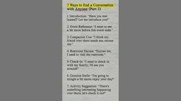 7 Way to END A CONVERSATION with Anyone (Part 2)