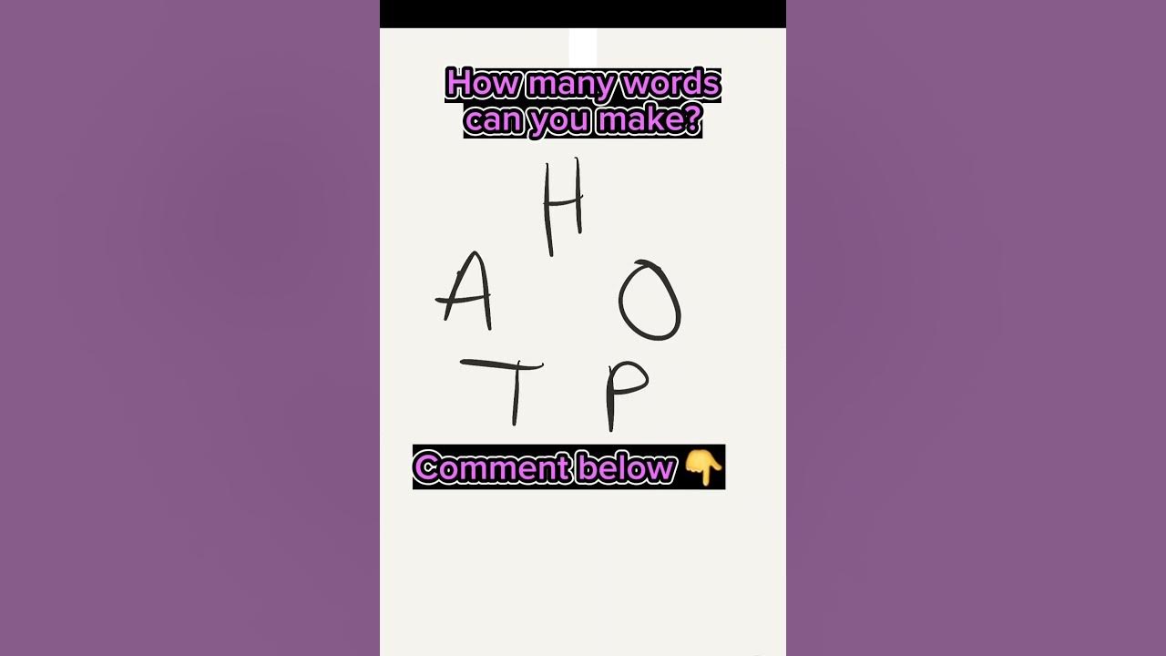 how-many-words-can-you-make-comment-below-shorts-new-trending