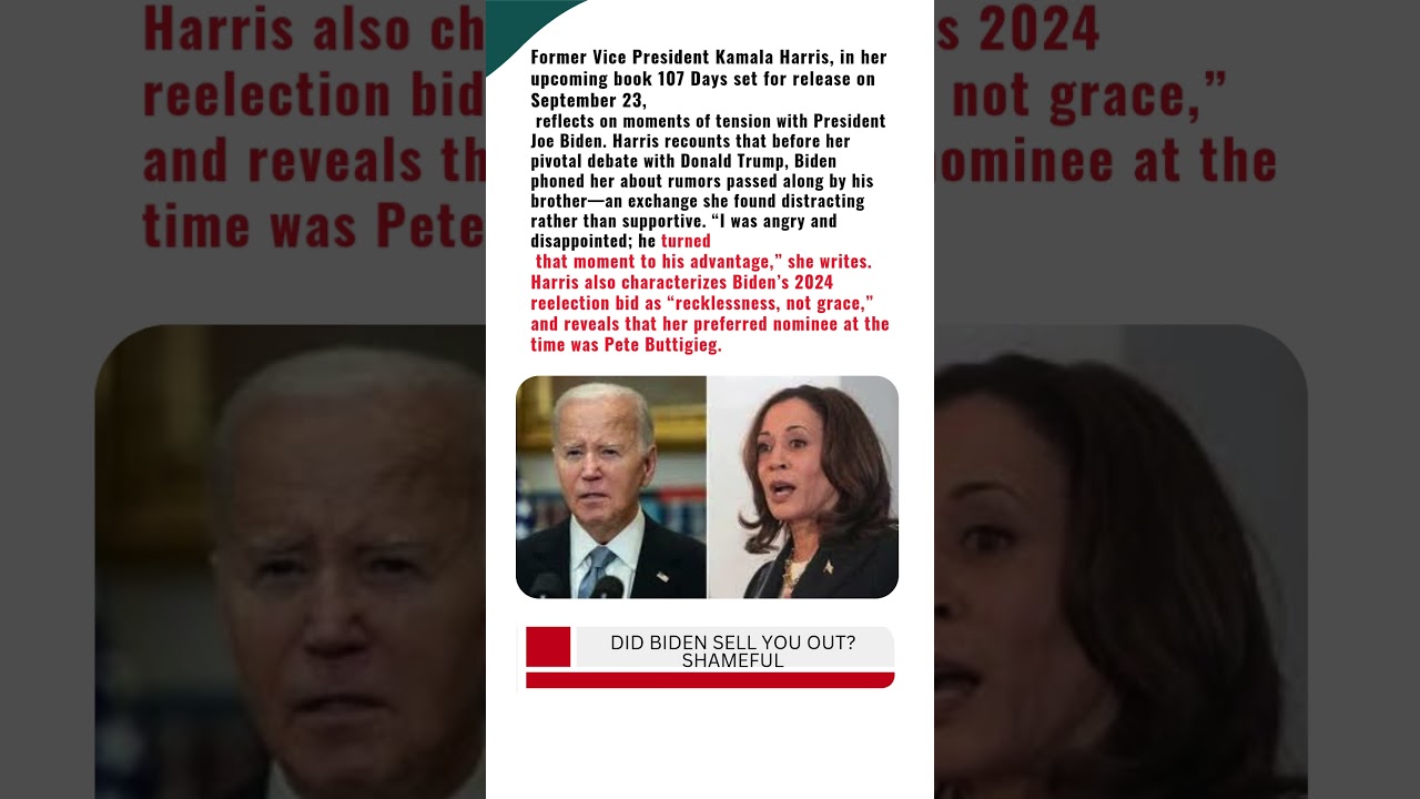 Kamala Harris speaks harshly about Biden: “I felt anger and disappointment”