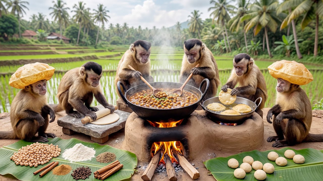 बंदरों ने बनाया मसाला डोसा 😱 | Monkeys Cooking South Indian Food
