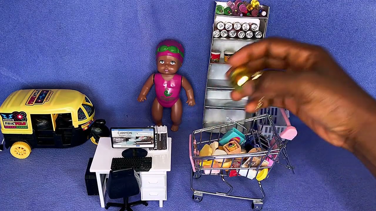 10 Minutes Satisfying With Unboxing Super market and Doll Office Table Review AND ASMR