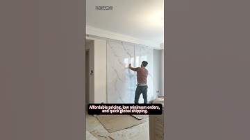 UV Marble Sheet Background Wall Installation | Custom Solutions & Fast Shipping  #interiordesign