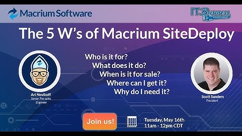ITBOG Livestream Demo - Macrium Software