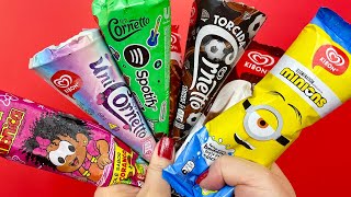 Experimentando Novos Sabores Sorvete Kibon Minions, Spotify, UniCornetto Torcida e Mônica