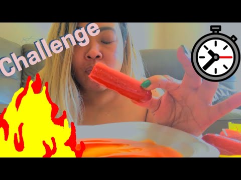 Eat Hot Pickled Sausage in Hot Sauce in 1 minute Challenge by: ShaDimes ASMR