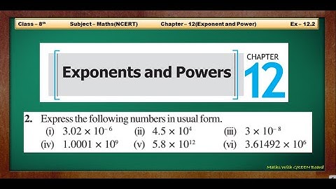 Q 2 - Ex 12.2 - Exponents and Powers - NCERT Maths Class 8th - Chapter 12 - Maths With GREEN Board