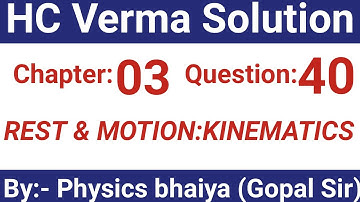 H.C. Verma Solutions - Rest and motion - Kinematics - Chapter 3, Question 40