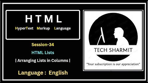 List Style Columns in Unordered List  (Session-34) | Tech Sharmit HTML Guide