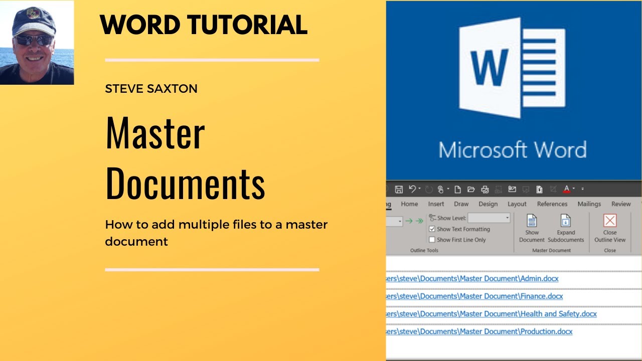 How To Use A Master Document In Microsoft Word Youtube