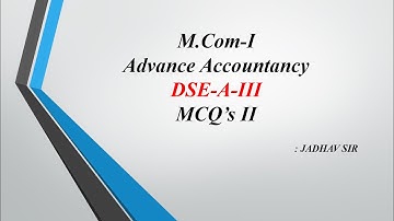 M.Com.I, Sem. II, MCQ