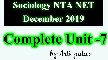 Sociology nta ugc net | complete unit 7 #environment