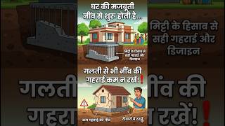 फाउंडेशन की गहराई कितनी... #HomeConstruction #CivilEngineering #FoundationDesign