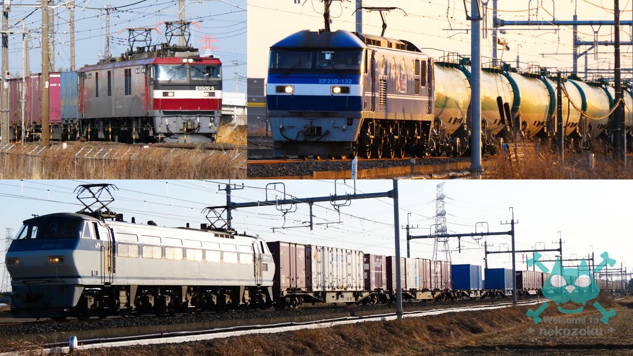 東北本線 貨物列車】夕日に染まるサメ EF66 100番台/ EF210 0番台100