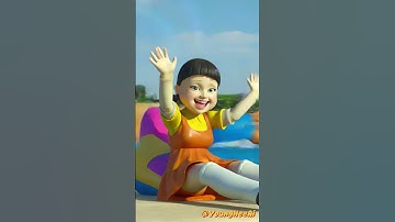 Squid Game Young-hee AI hilariously slide on the swimming pool? #squidgame #comedy