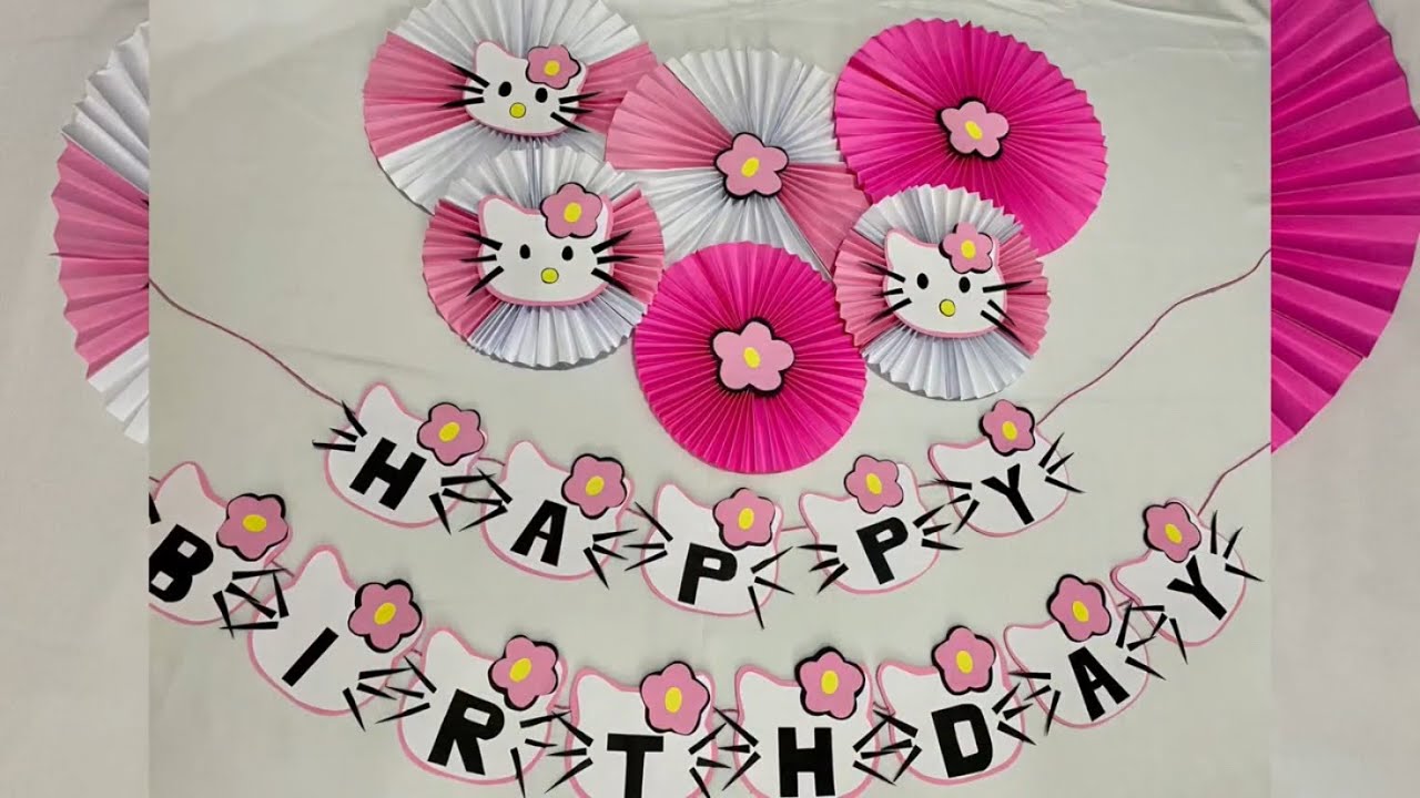 Hello kitty birthday decoration || DIY hello kitty birthday party ideas