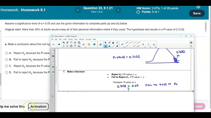 Math 14 8.1.21 State a conclusion about the null hypothesis.