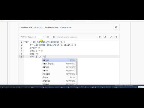 codchef Test Match Series solution in python