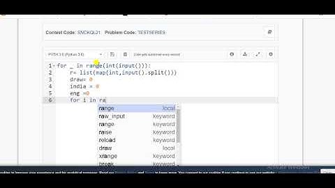 codchef Test Match Series solution in python