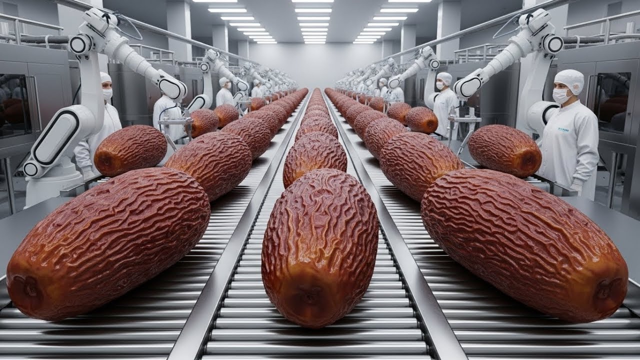 Inside a date processing factory. From farm to table: The Sweet Journey! Product Path
