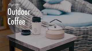 Glamping and outdoor coffee. Dripper from coffee equipment Rivers and sososgu_.[Vlog]