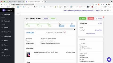 How merchant issue return refund for a return request at Shopify app FlexReturn?
