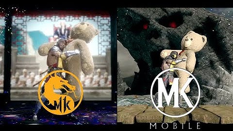 MORTAL KOMBAT 11 vs. MK Mobile - Scorpion combos, Fatal Blow & Friendship side-by-side comparison.
