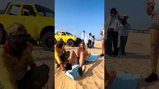 Desert sandboarding with a beautiful girl #beach #travel #fyp #viral #foryou #shorts