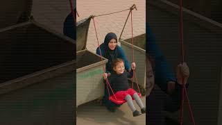 Mom turns trash can into swing for daughter’s joy 🥹 #shorts #short #shortvideo
