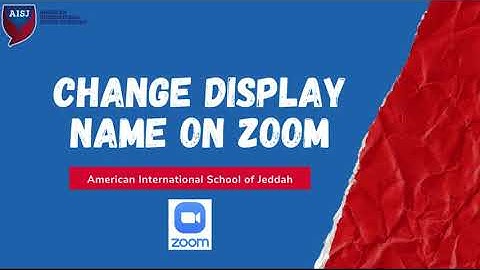 Change Display Name on Zoom