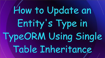 How to Update an Entity