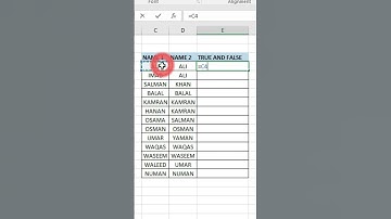 True and False in Excel
