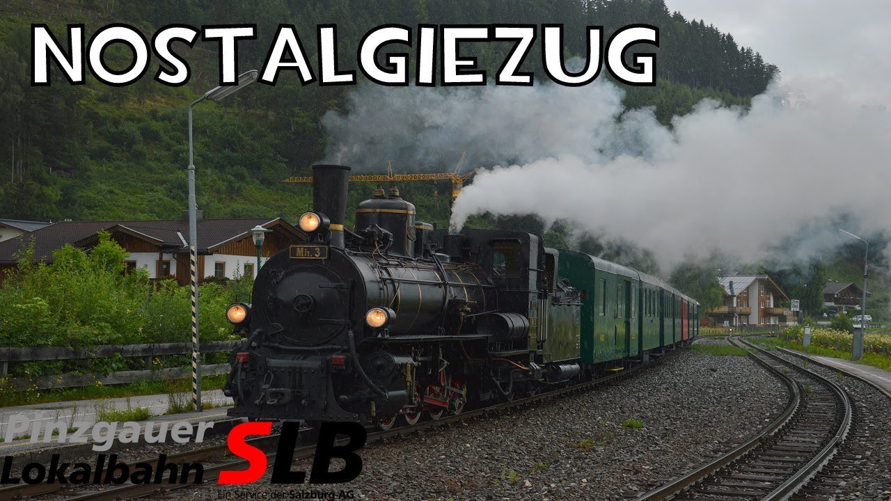 Bruckberg Golfplatz: Durchfahrt Pinzgauer Lokalbahn Nostalgiezug mit SLB MH3 (Ex ÖBB 399.03)