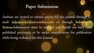 International Journal of Distributed and Parallel systems (IJDPS)