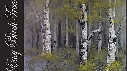 Easy Birch Trees in Acrylics