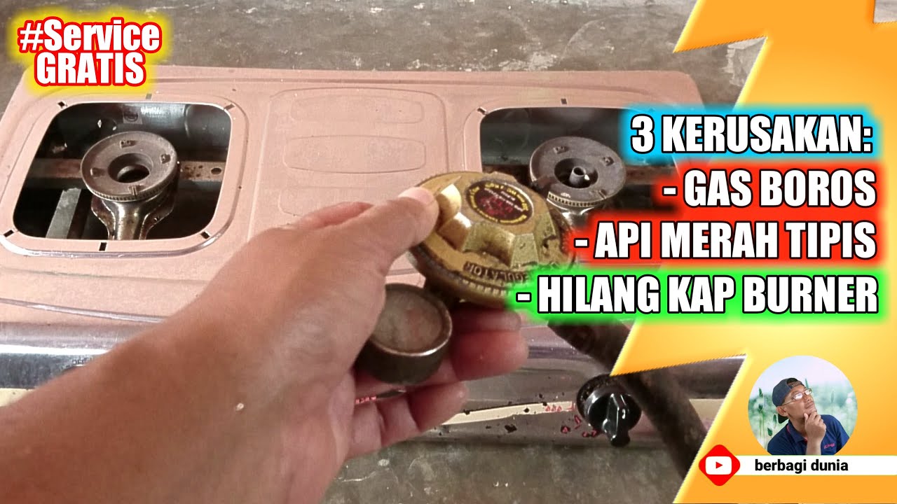KOMPOR GAS BOROS | API KOMPOR GAS WARNA MERAH | CARA PERBAIKI KOMPOR