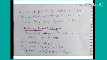 Database Interfaces - lecture18/DBMS