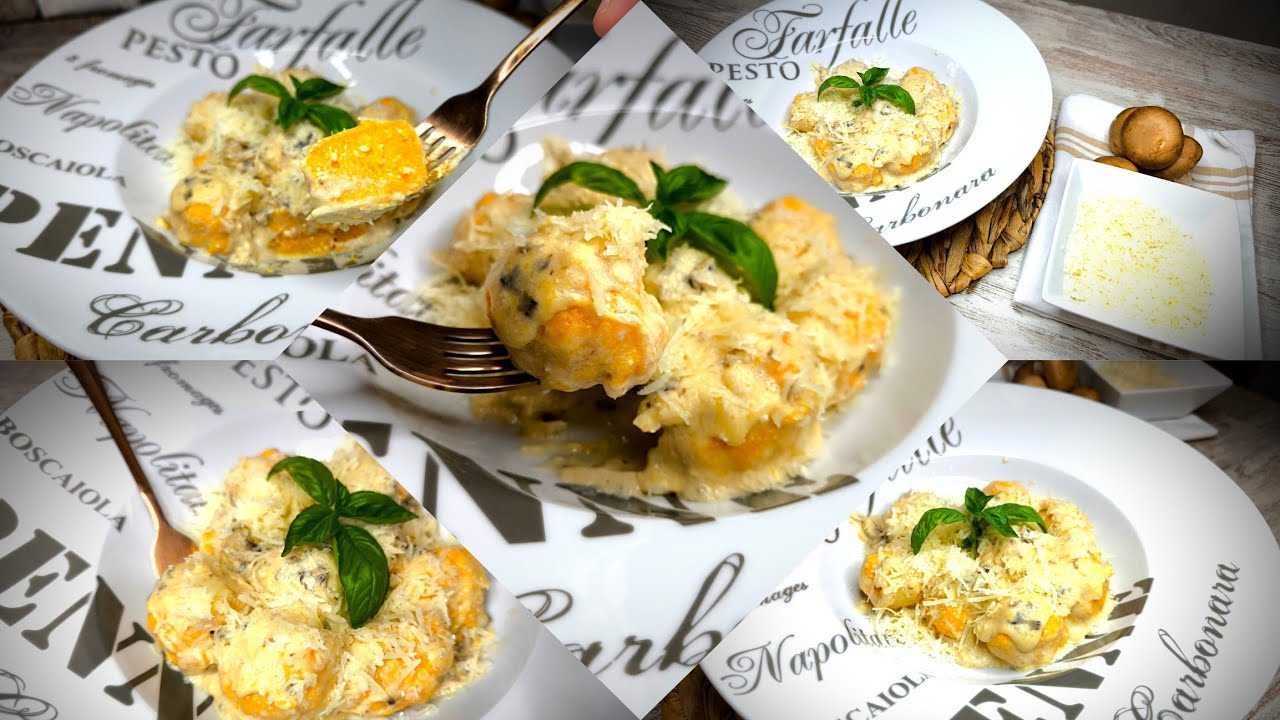 🍄Malfatti de calabaza con salsa de portobello-A mi manera-AR