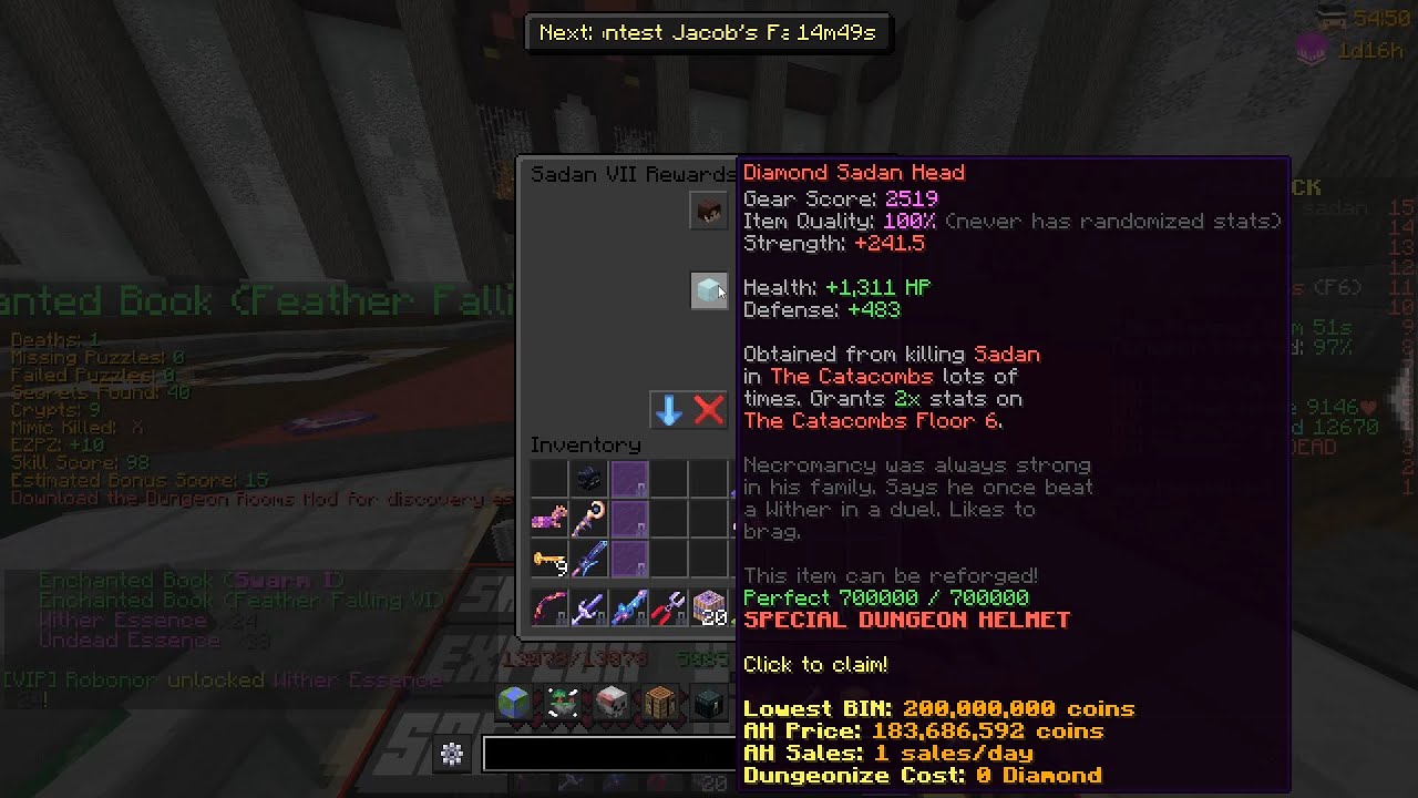 So I finally unlocked the Diamond Sadan Head | Hypixel Skyblock