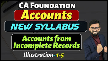 Accounts from Incomplete Records | Illustration 1 -5 | New Syllabus - CA Foundation Accounts |