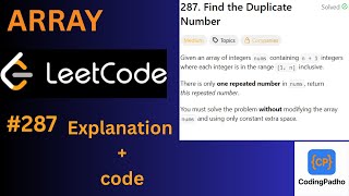 LeetCode 287 | Find the Duplicate Number | Easy Explanation + Code |  DSA In JAVA