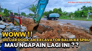 DILUAR DUGA'AN ‼️ EXCAVATOR BALIK LAGI KE DEPAN SPBU ‼️ MAU NGAPAIN DIA ❓️