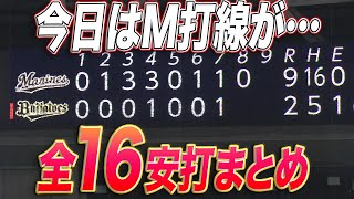 【打線に厚み】マリーンズ 今日の全16安打まとめ