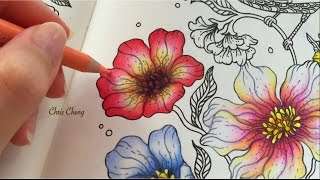 Spring Flower 4/5 : Daydreams Coloring Book | Coloring With Colored Pencils